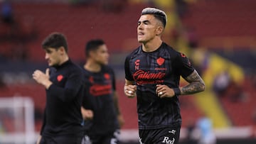 Luis Reyes of Atlas during the game Atlas vs Pachuca, corresponding to Round 15 of the Torneo Apertura 2023 of the Liga BBVA MX, at Jalisco Stadium, on November 01, 2023.
<br><br>
Luis Reyes de Atlas durante el partido Atlas vs Pachuca, correspondiente a la Jornada 15 del Torneo Apertura 2023 de la Liga BBVA MX, en el Estadio Jalisco, el 01 de Noviembre de 2023.