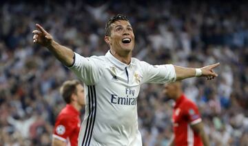Cristiano Ronaldo, a hat trick against Bayern to put Madrid through to the semis.