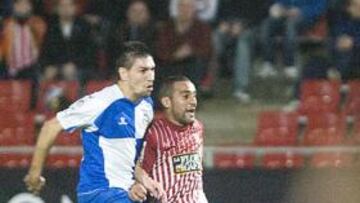 <b>GOLEADOR. </b>Moha, justo tras rematar el balón que supuso el empate del Girona.