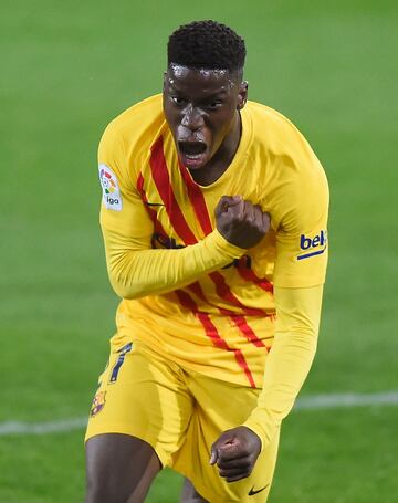 Ilaix Moriba celebra el 0-2 al Osasuna. 