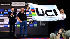 David Lappartient, presidente de la UCI, en los Mundiales de Wollongong.