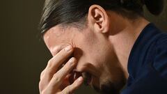 Zlatan Ibrahimovic, forward of of Sweden&#039;s national football team, address a press conference on March 22, 2021 in Stockholm, prior to the World Cup qualifier of Sweden vs Georgia to be played on March 25, 2021. - Zlatan Ibrahimovic returned to Swede