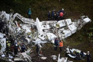 Operaciones de rescate del accidente a¨¦reo del vuelo que transportaba al Chapecoense.