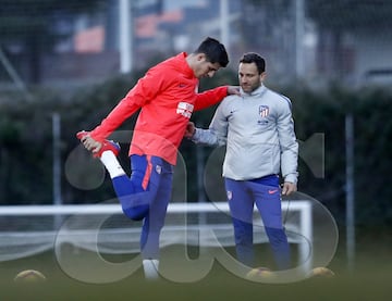 Álvaro Morata se ejercitó en la Ciudad Deportiva del Cerro del Espino.