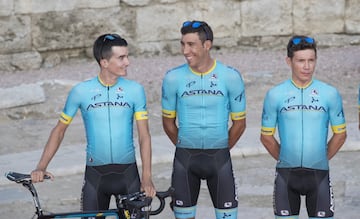 Peio Bilbao, Omar Fraile y Miguel Ángel López del Astana.
 