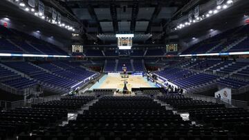 El WiZink Center, cancha del Real Madrid y del Estudiantes, vacío antes de un partido de la presente temporada.