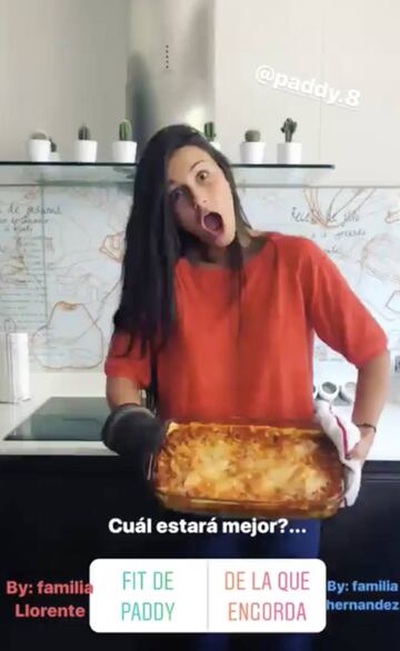 Las novias de Theo Hernández y Marcos Llorente se retan en la cocina. Foto: Instagram