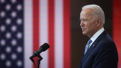 Joe Biden delivers a speech at the National Constitution Center in Philadelphia, Pennsylvania.