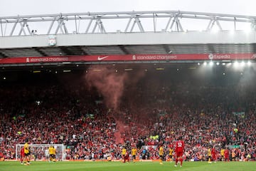 Premier League match between Liverpool and Wolverhampton Wanderers at Anfield 