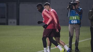 El extremo franc&eacute;s del Barcelona, Ousmane Demb&eacute;l&eacute;, durante un entrenamiento.