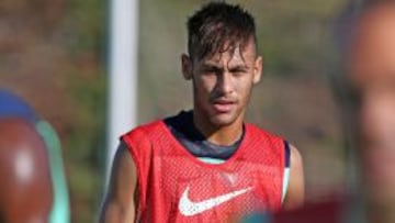 Neymar en un entrenamiento.