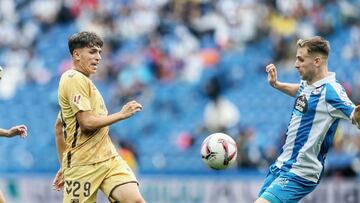 Izan Merino, en Riazor.