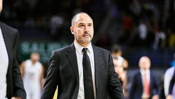 Chus Mateo coach of Real Madrid during the 2022/2023 Turkish Airlines EuroLeague match between Real Madrid and AS Monaco at Wizink Center on December 08, 2022 in Madrid, Spain.