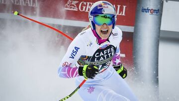 Lindsey Vonn celebrate su victoria en el descenso de Are, Suecia en la &uacute;ltima prueba de la FIS World Cup Women&#039;s Downhill.