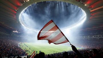 La afición del Atlético en el Wanda Metropolitano.