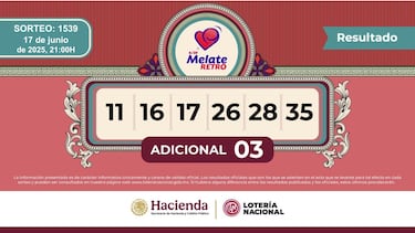 Resultados Melate Retro: números que cayeron hoy y premios del sorteo 1539 | 17 de junio del 2025