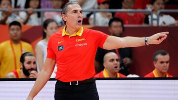 Sergio Scariolo, durante un partido de la Selección española