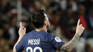 Messi celebra un gol con el PSG.