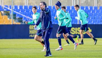 Sergio González, durante un entrenamiento del Cádiz.