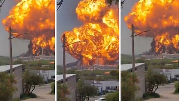 Se registró una sorprendente explosión en Cadereyta, Nuevo León que calcinó 13 contenedores de una fábrica de diésel: así fue el momento.