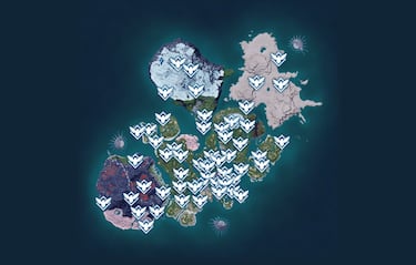 Mapa interactivo de Palword: dónde están las estatuas, torres, mazmorras, cofres y más