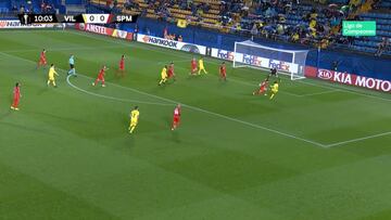 El control de tac車n y golazo de ca?o de Samu Chukwueze