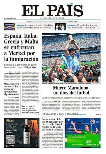 Así vivió la prensa internacional el fallecimiento de Maradona: algunas portadas pasarán a la historia