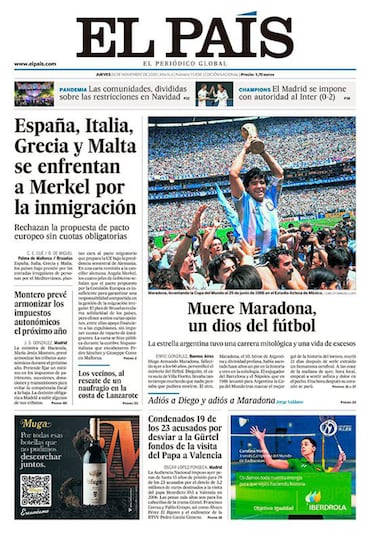 Así vivió la prensa internacional el fallecimiento de Maradona: algunas portadas pasarán a la historia