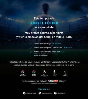 ¿LaLiga o la Champions? Cuánto vale ver el fútbol por MiTele Plus