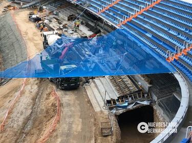 Ni la lluvia ni la DANA frenan las obras del nuevo Bernabéu