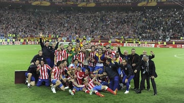 El Atl&eacute;tico de Madrid celebra su segunda Europa League tras vencer al Athletic de Bilbao por 3-0 en Bucarest. 