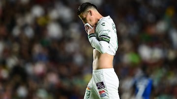 James Rodriguez of Leon during the 14th round match between Queretaro and Leon as part of the Liga BBVA MX, Torneo Clausura 2025 at La Corregidora Stadium, on April 04, 2025 in Santiago de Queretaro, Mexico.
