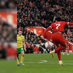 Tremendo lujo de Lucho Díaz en el gol de Gravenberch