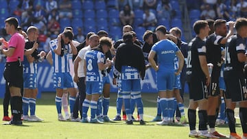 Partido Deportivo de La Coru&ntilde;a -  Tudelano. Borja Jim&eacute;nez,  charla descanso