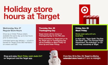 Holiday store hours at Target 2024