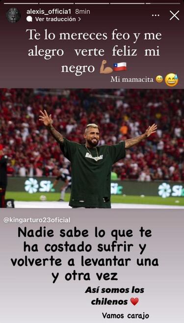 Alexis le envía un mensaje a Vidal: “Nadie sabe lo que te ha costado...”