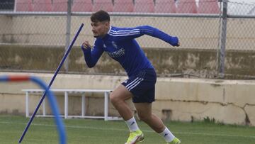 Borja Sáinz, durante un entrenamiento en la Ciudad Deportiva.