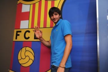 Ricky Rubio jugó con el FC Barcelona desde el 2009 hasta el 2011. En la imagen, la rueda de prensa de despedida del jugador catalán.