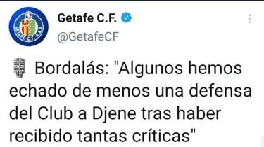 Palo de Bordal¨¢s al club: "Echamos de menos desde hace tiempo que nos defiendan"