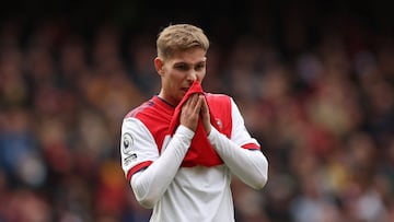 Emile Smith Rowe, jugador del Arsenal, durante un partido.