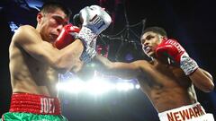 Shakur Stevenson golpea a Joet Gonz&aacute;lez durante su combate.