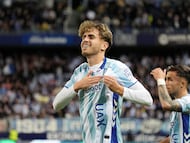 Málaga CF-CD Mirandés.
Primer gol de Niño.