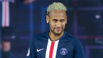 El delantero brasile&ntilde;o del PSG, Neymar Junior, durante un acto.