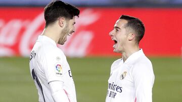 Asensio y Lucas celebran el segundo gol del Madrid.