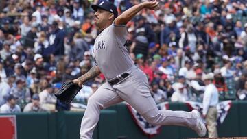 El serpentinero cubano ponchó a Anthony Santander, Ryan McKenna y Robinson Chirinos en la parte baja del cuarto rollo.(Photo by Tony Quinn/Icon Sportswire via Getty Images)