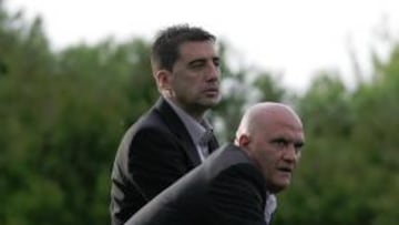 <b>CONFIRMADOS. </b>Pedro Herrera y Antonio Prieto, durante un entrenamiento de la pasada temporada en la Ciudad Deportiva.