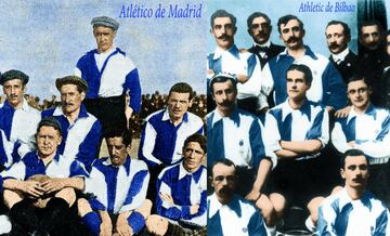 Unos aficionados del Athletic de Bilbao, que resid¨ªan y estudiaban Ingenier¨ªa de Minas en Madrid, decidieron fundar un equipo filial en la capital, en 1903. De hecho, utilizaron la misma equipaci¨®n que ten¨ªa el Athletic (camiseta arlequinada, mitad blanca y mitad azul, y pantal¨®n azul) que a su vez estaba inspirada en la del Blackburn Rovers ingl¨¦s. De esta forma, naci¨® el Athletic de Madrid, pero exist¨ªa un problema: ambos equipos no pod¨ªan jugar en la misma categor¨ªa, al ser una sucursal. De hecho, en algunos partidos eran convocados jugadores del equipo de Madrid para jugar con el de Bilbao.