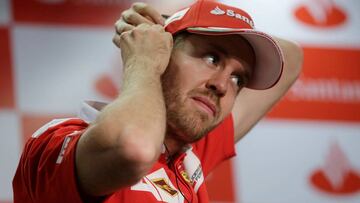 Sebastian Vettel durante una conferencia de prensa.