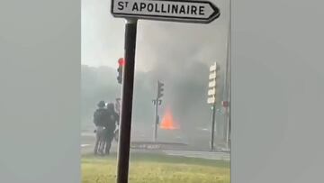 Terror en Dijon: carros volando, calles ardiendo, disparos...