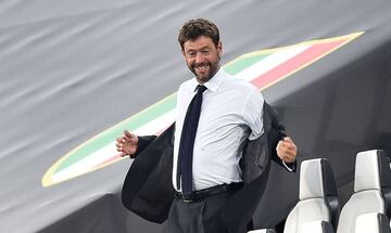 Turin (Italy).- (FILE) - Juventus' president Andrea Agnelli on the stands during the Italian Serie A soccer match Juventus FC vs AS Roma at the Allianz stadium in Turin